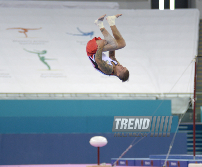 Kişi idman gimnastikası üzrə 22-ci Bakı Çempionatı və Birinciliyi. Bakı, Azərbaycan, 02 oktyabr 2015